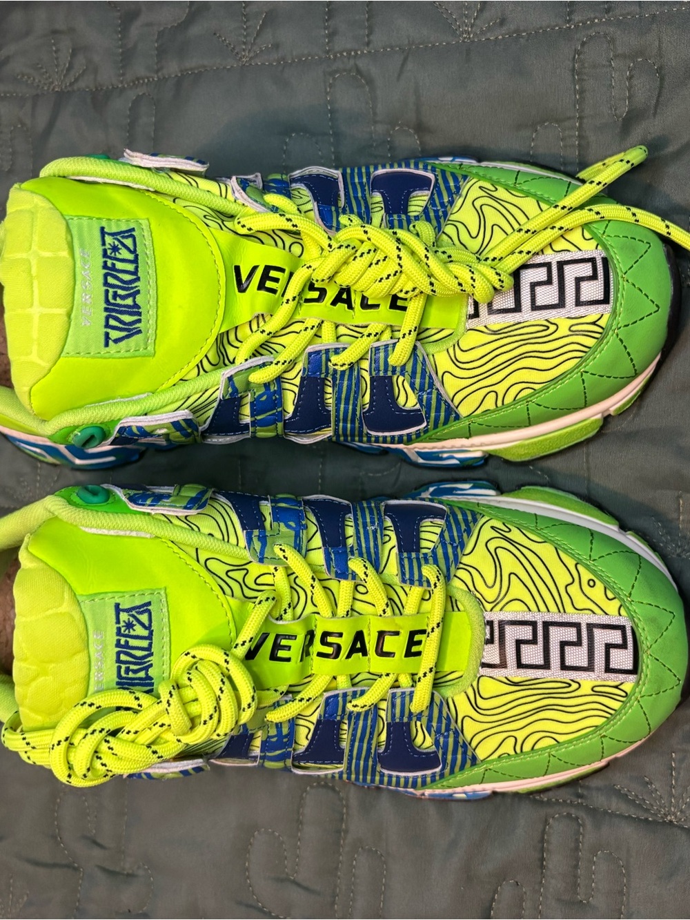 Versace Trigreca “Apple Green and Persian Blue” Sneakers